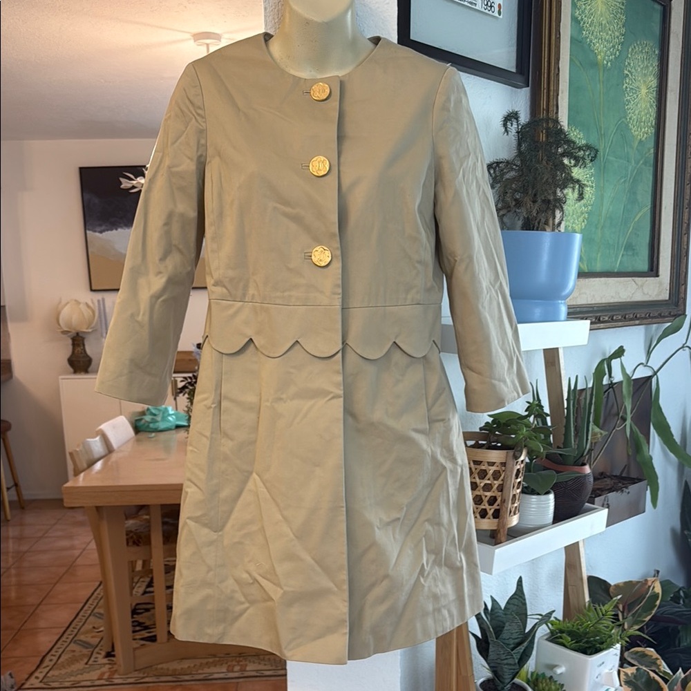 Draper James Tan Scalloped Women's Coat